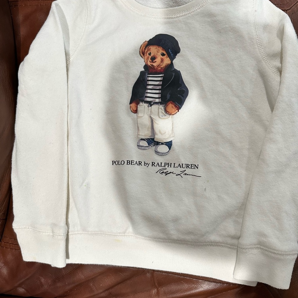 Ralph Lauren White Polo Bear Sweatshirt
